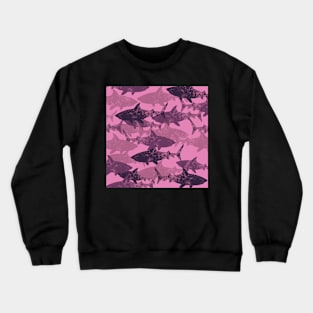 shark pattern vintage Crewneck Sweatshirt